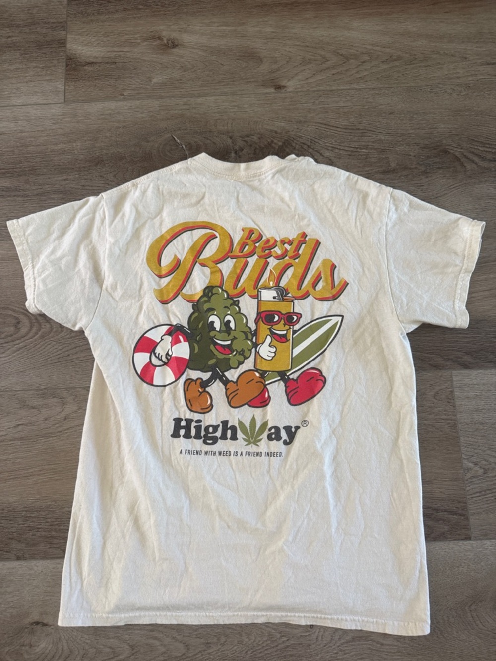 Brixton "Best Buds" Graphic Tee in White with Multicolor Print